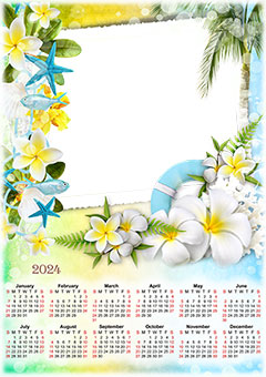 Calendar 2024. Seaside holiday
