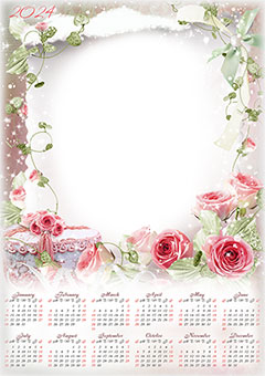 Calendar 2024. Roses