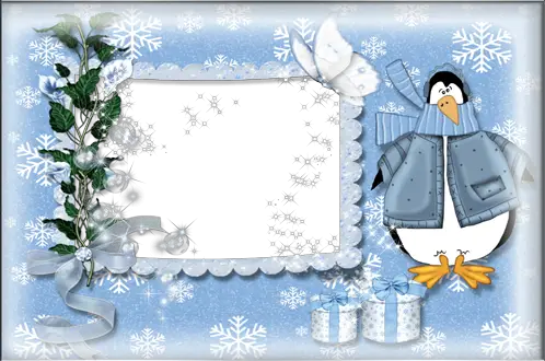 Photo frames. Blue winter