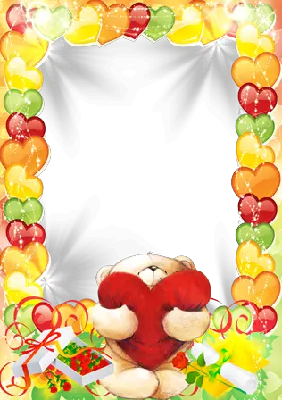 Photo frames. Romantic teddy bear