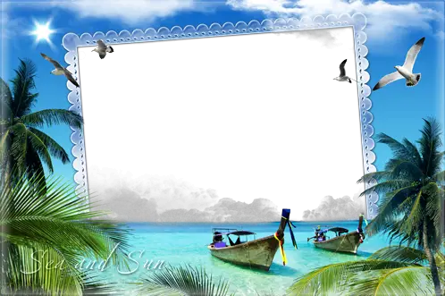 Photo frames. Summer vacation in tropics