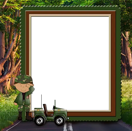 Photo frames. Frame with a boy in a military form