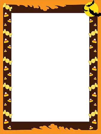 Photo frames. Halloween frame border with treats for kids