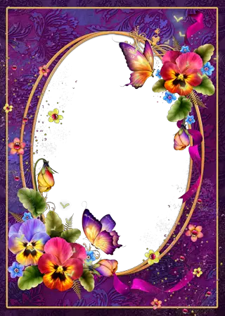 Photo frame - Beautiful bright day with charming pansies