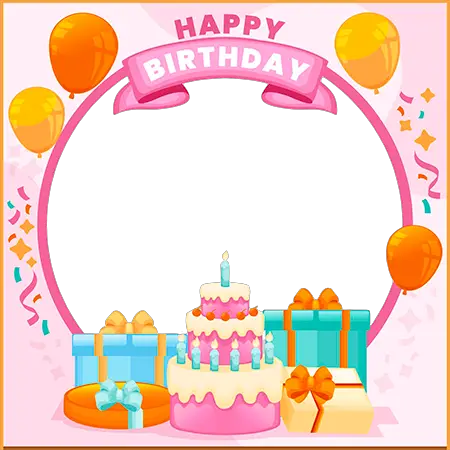 Photo frame - Birthday cake and presents