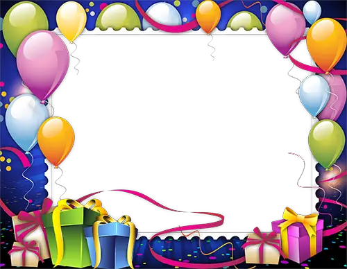Marco de fotos - Birthday frame with balloons