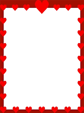 Cadre photo - Border with red hearts