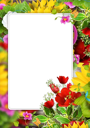 Photo frame - Bright wildflowers