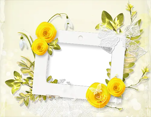 Photo frame - Bright yellow flowers