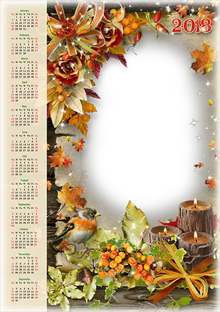 Marco de fotos - Calendar 2018. Autumn season
