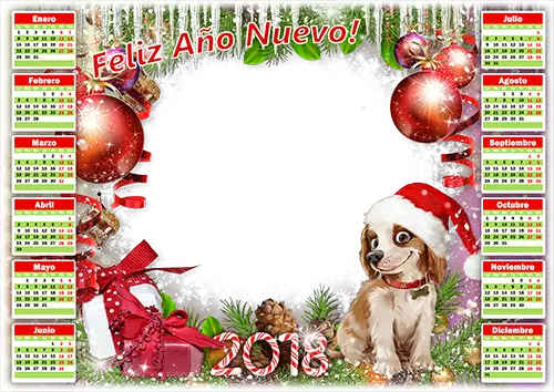 Marco de fotos - Calendar 2018. Happy New Year