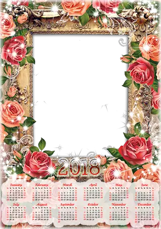 Photo frame - Calendar 2018. Magic lights