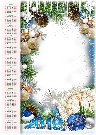 Photo frame - Calendar 2018. New Year is coming