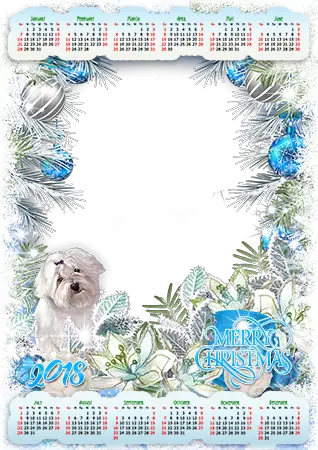 Cornici fotografiche - Calendar 2018. With a white dog