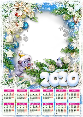 Marco de fotos - Calendar 2020. Year of metal rat