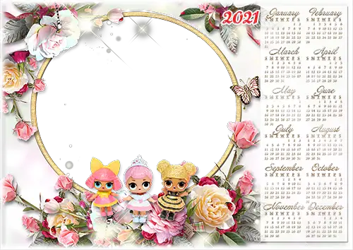 Photo frame - Calendar 2021. L.O.L. dolls