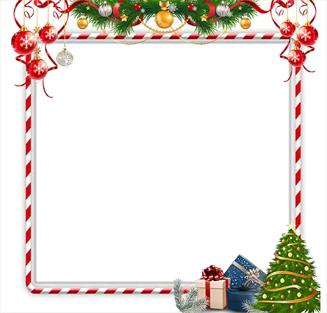 Photo frame - Christmas decorations and gift boxes