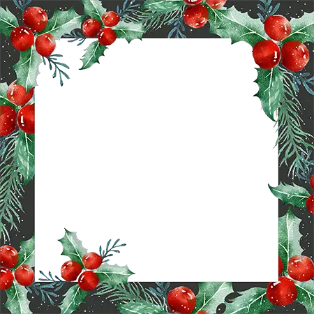 Photo frame - Christmas holly in the wood