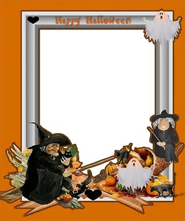 Photo frame - Halloween. Witch is having a rest