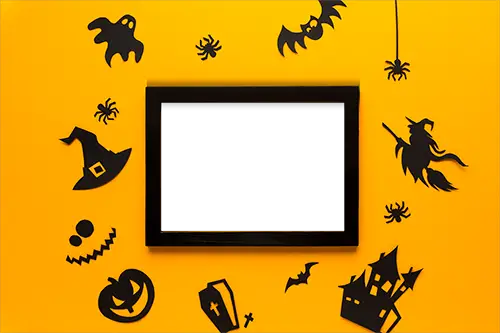 Marco de fotos - Halloween Yellow frame