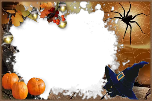 Photo frame - Halloween with black kitten