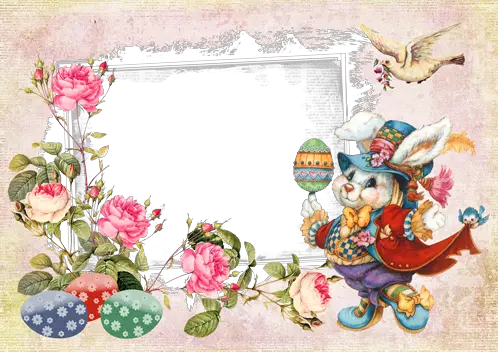 Photo frame - Happy Easter in retro style
