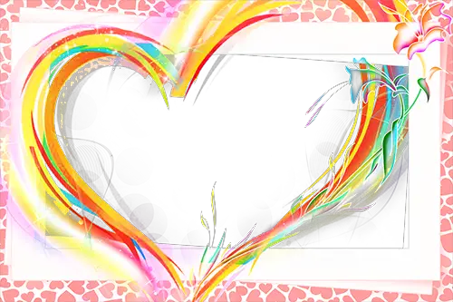 Photo frame - Heart in rainbow colors