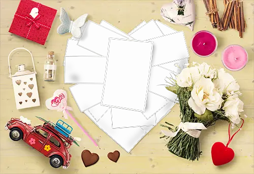 Photo frame - Heart made from photos