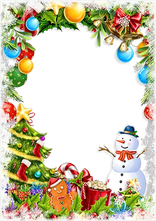 Photo frame - Joyful snowman for Christmas