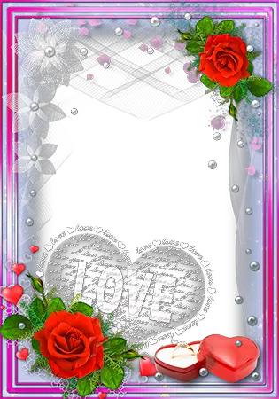 Photo frame - Love is flowers and  jewelry