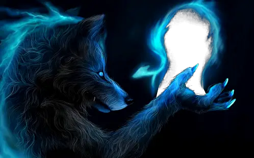 Cadre photo - Loup-garou mystérieux à la nuit
