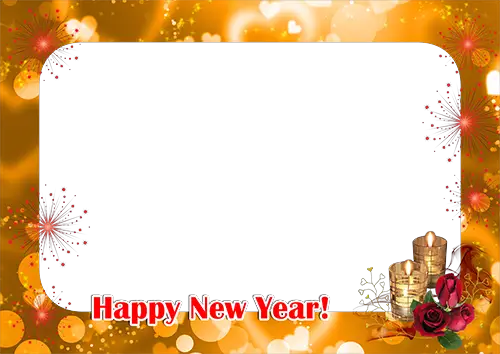 Photo frame - New Year party and salute