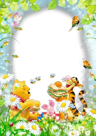 Photo frame - Picnic with Winnie the Pooh and his friends