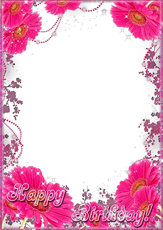 Photo frame - Pink gerberas on your Birthday
