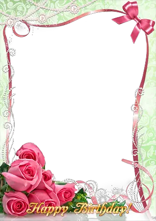 Photo frame - Pink roses on your Birthday