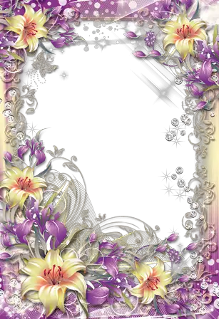 Foto rámeček - Fialové lilie