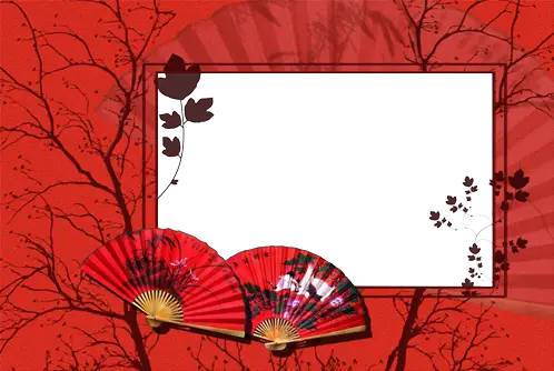 Photo frame - Japan. Red colors