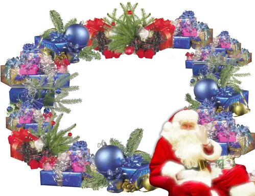 Photo frame - Santa between presents