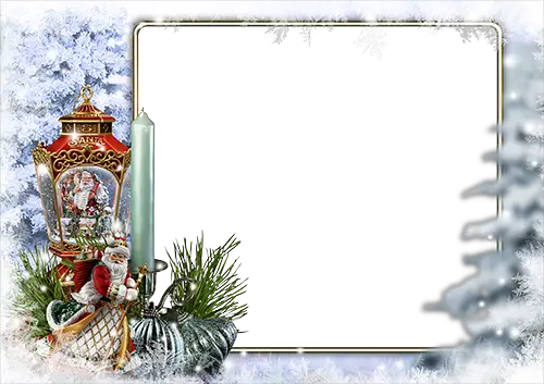 Photo frame - Santa is on his way through winter forest