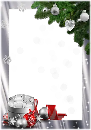 Photo frame - Silver presents box for Christmas