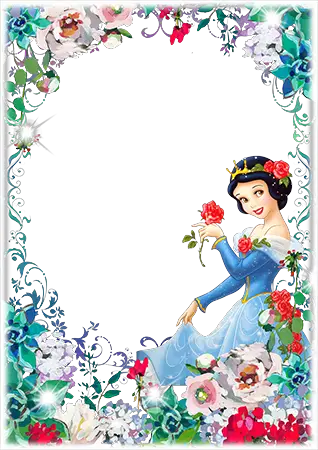 Photo frame - Snow White with red rose