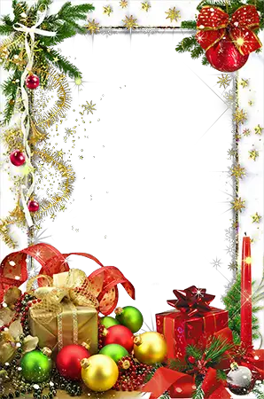 Photo frame - Spirit of New Year made by presents and ornaments