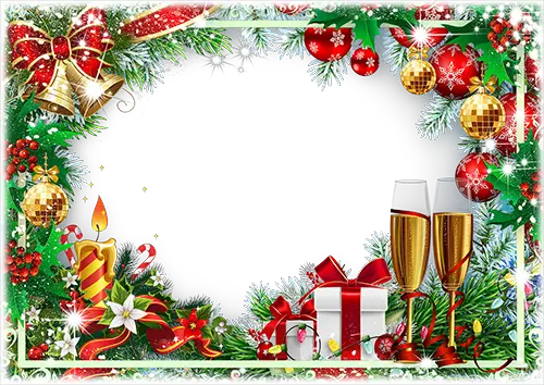 Photo frame - Two New Years glasses of champagne
