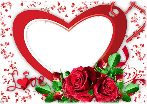 Marco de fotos - Valentines Day card with heart and roses