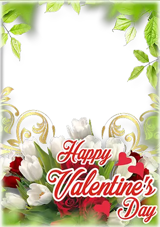 Photo frame - Valentines Day greeting with bouquet of roses