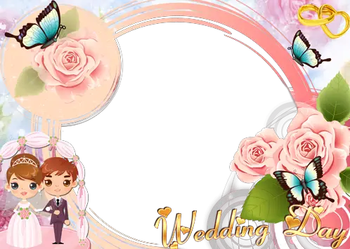 Photo frame - Wedding day with butterflies