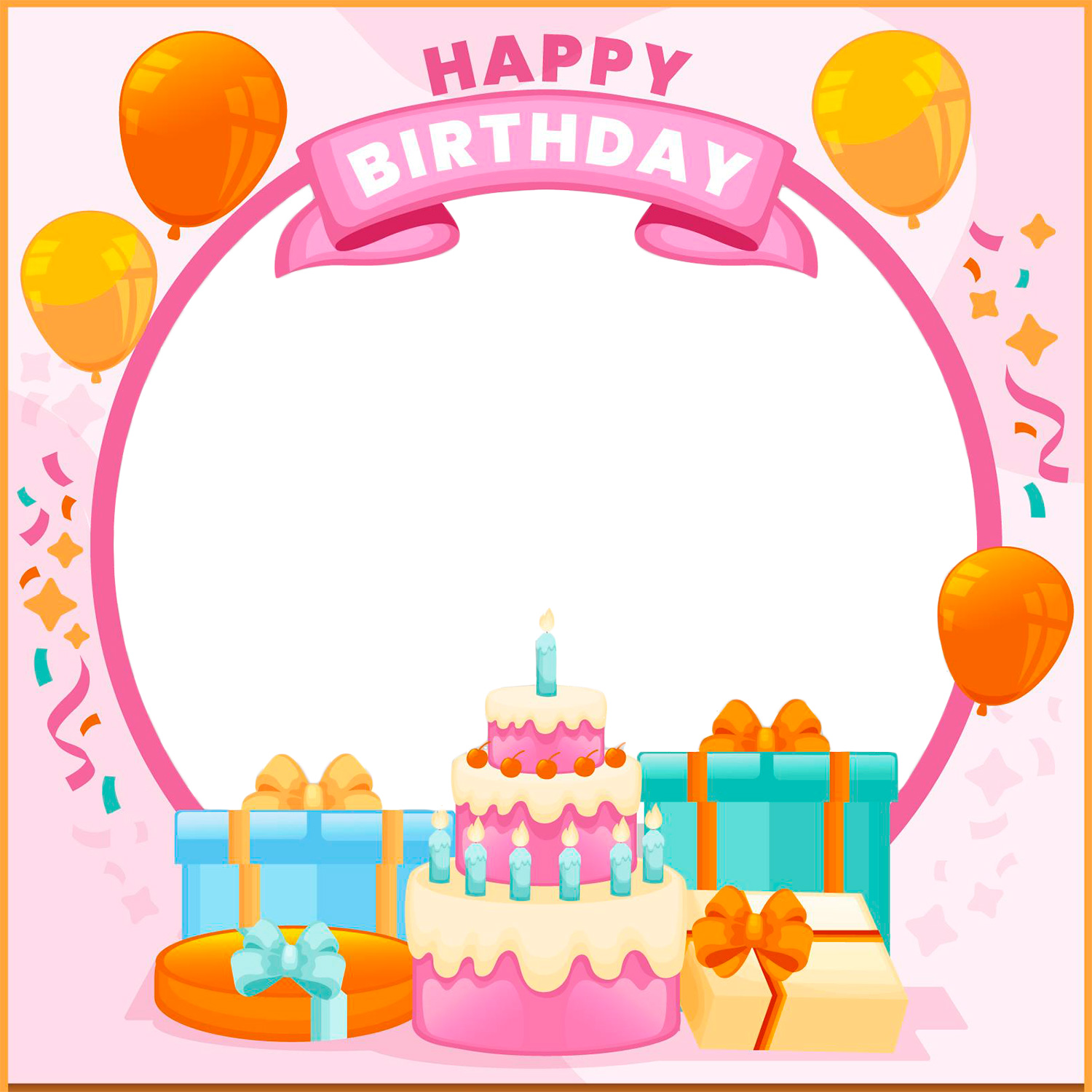 birthday party borders and frames