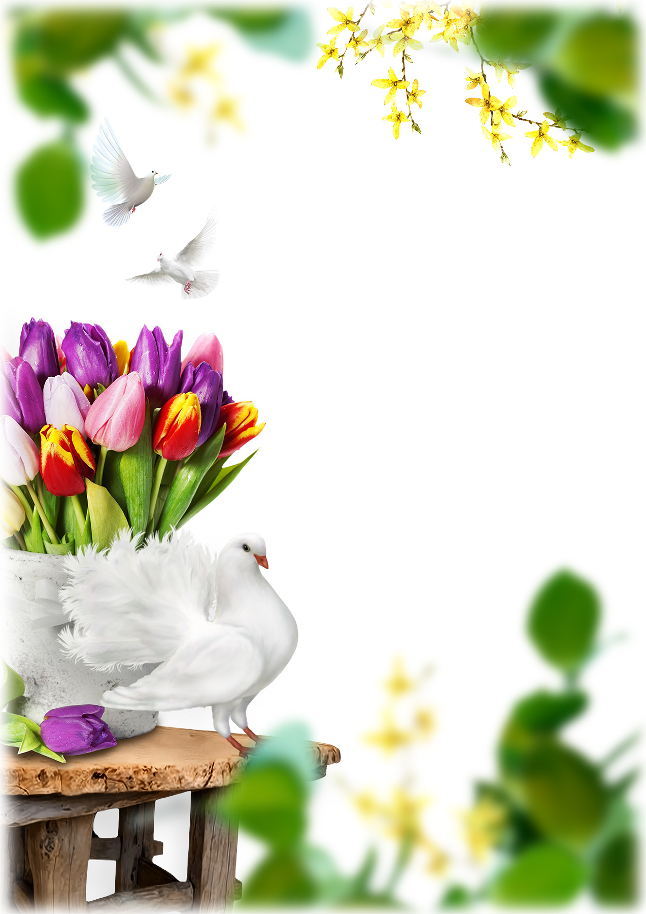 Fotolijst met prachtig bewerkte rand en een kroon van een Fakkel en